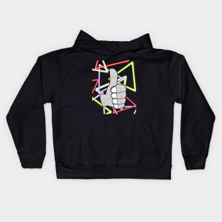 Thumbs up hand drawing triangle geometric pattern background. Kids Hoodie